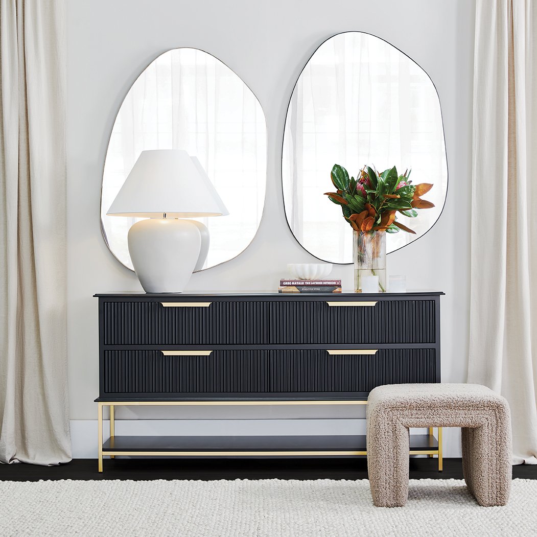 Pollock 86x120cm Wall Mirror - Black