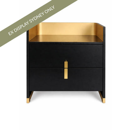 Valerie 55x60cm Bedside Table - Small Black - OUTLET NSW