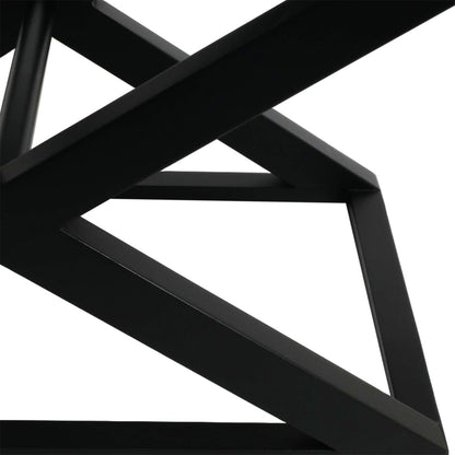 Spencer Black Timber Stool - Salt & Pepper