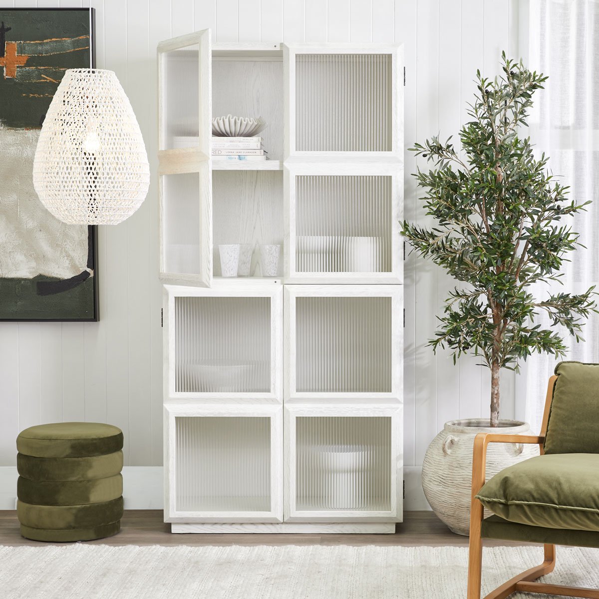 Demi Stool - Olive Velvet - OUTLET NSW