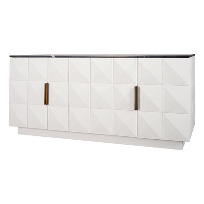 Benedict White Oak Buffet - Black Marble