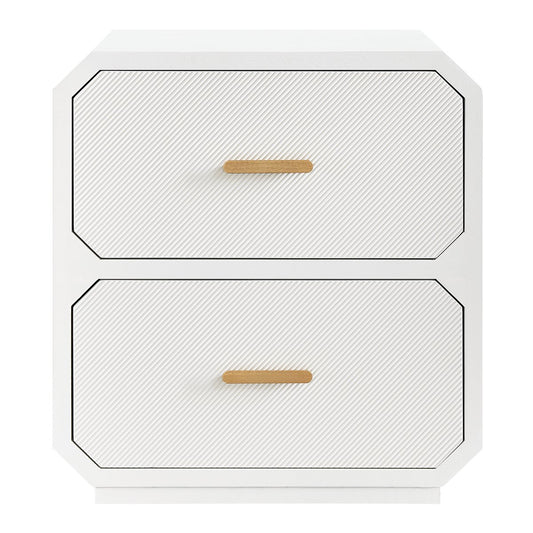Anderson 2 Drawer Bedside Table - White