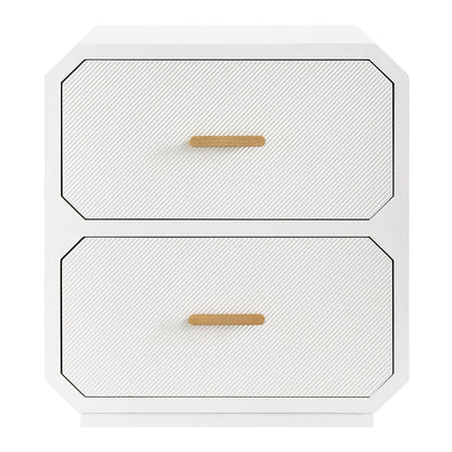 Anderson 2 Drawer Bedside Table - White