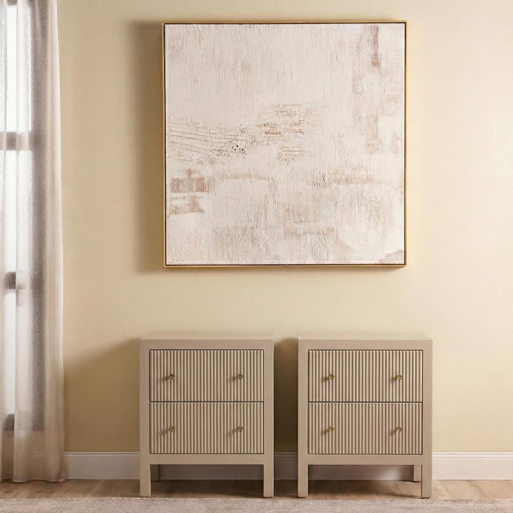 Ariana Bedside Table - Small Beige Set of 2