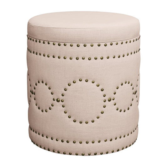Bradshaw Round Storage Stool - Fawn Linen