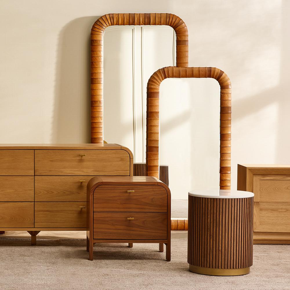 Sienna Leather Floor Mirror – view 2