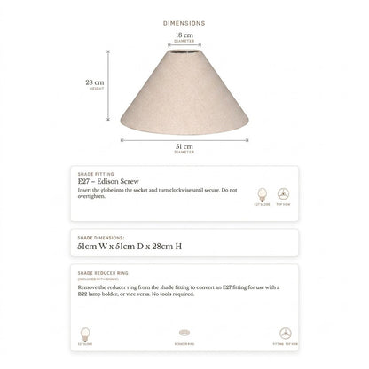 Messina Empire Shade - Large Natural - Bulk Buy Qty 5