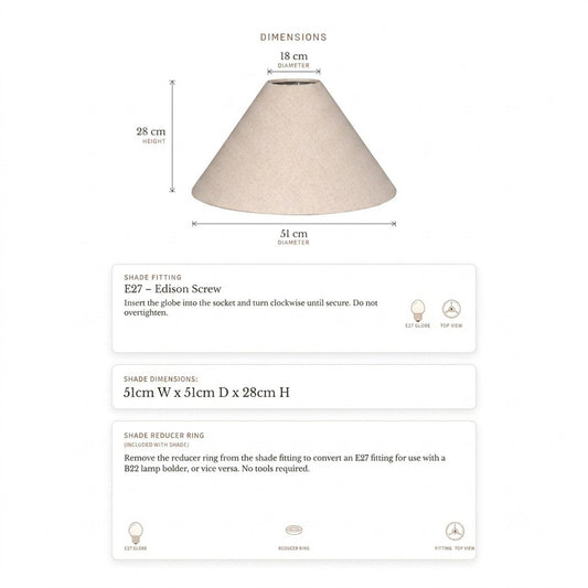 Messina Empire Shade - Large Natural - Bulk Buy Qty 5