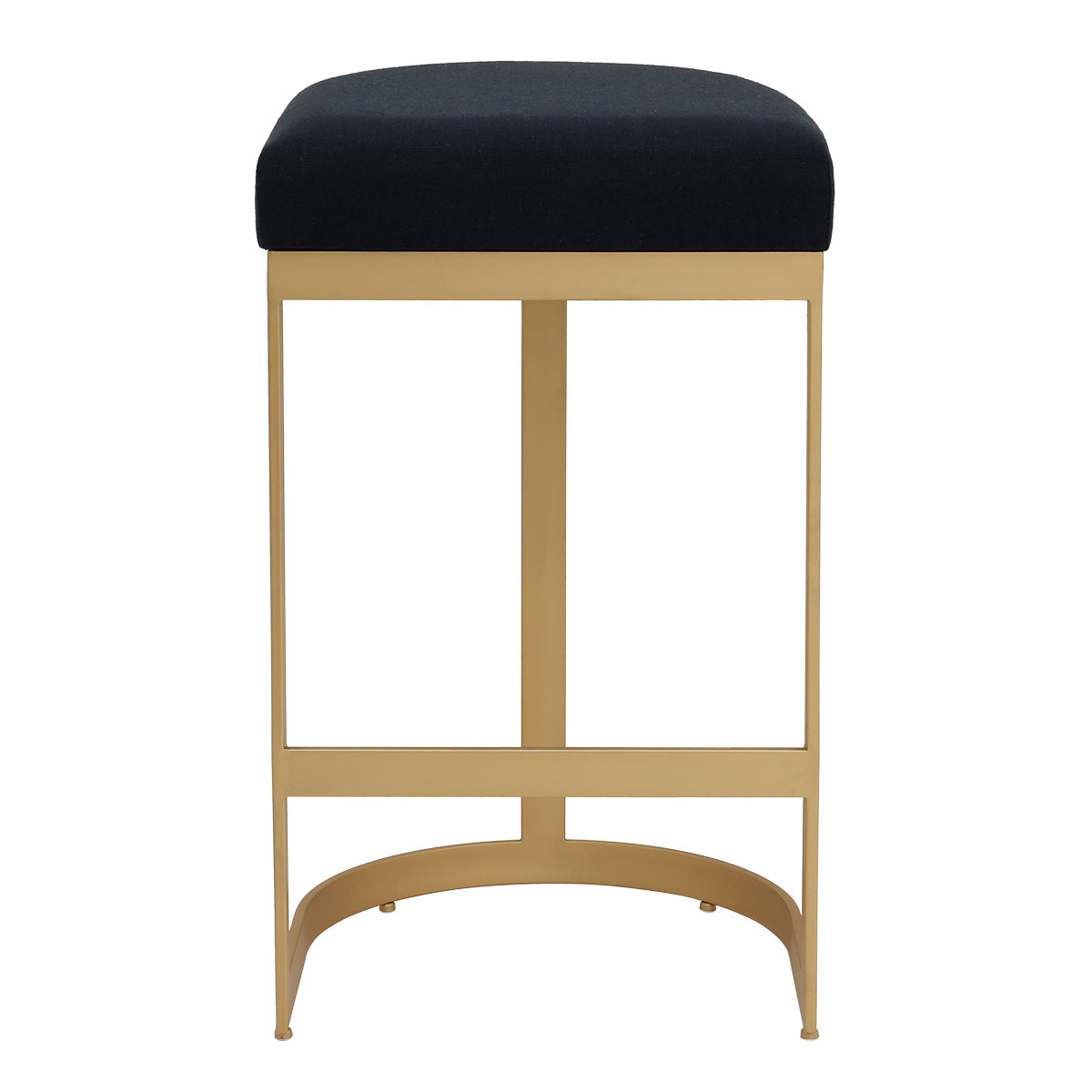 Remy Gold Bar Stool - Black Linen