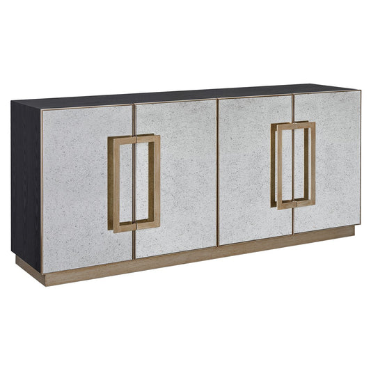 Mira 180cm Mirrored Buffet - Antique Gold