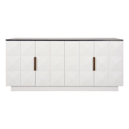 Benedict White Oak Buffet - Black Marble