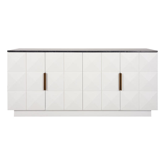Benedict White Oak Buffet - Black Marble