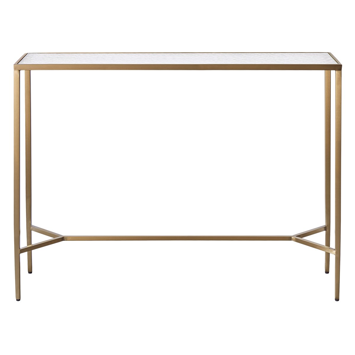 Chloe Rippled Glass Console Table - Large Gold