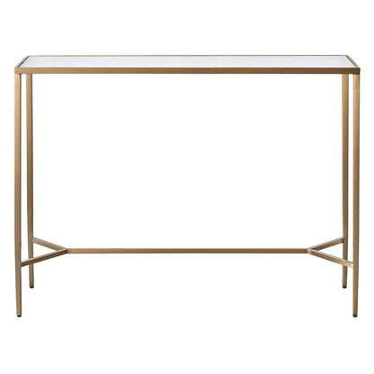 Chloe Rippled Glass Console Table - Large Gold