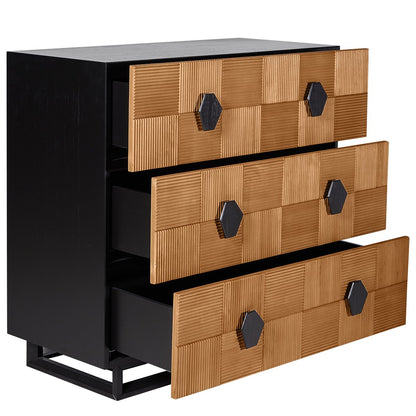 Alton 3 Drawer Chest -  Natural and Black