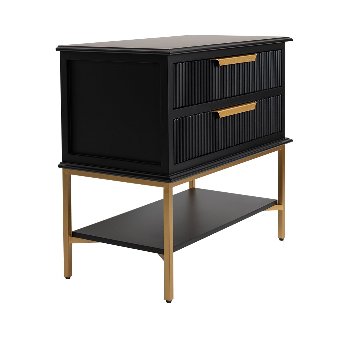 Aimee 76x70cm Bedside Table - Black