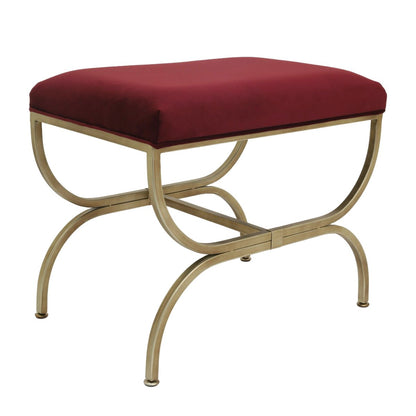 Novak Antique Gold Iron Stool - Mulberry Velvet - OUTLET NSW