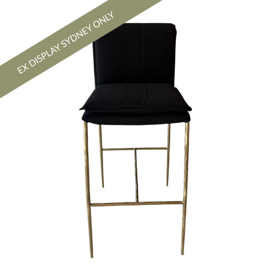 Heston Bar Stool - Black Linen