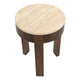 Oliver Travertine Side Table - Small Brown.