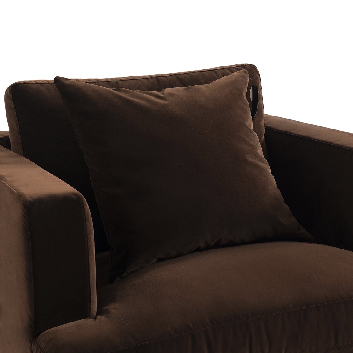 Birkshire Slip Cover Arm Chair - Dark Chocolate Velvet