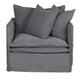 Palm Beach Slip Cover Arm Chair - Slate Grey Linen