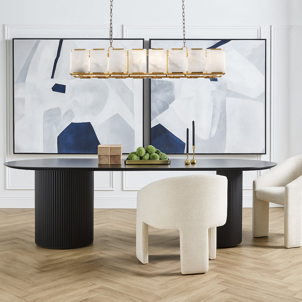 Florence Alabaster Pendant - Linear Antique Brass