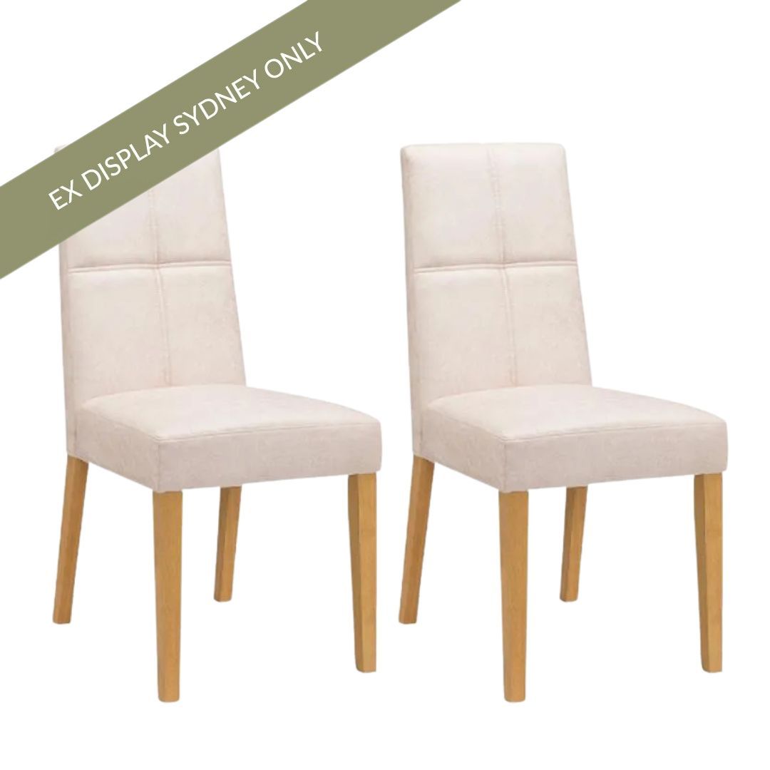 Malli Dining Chair Set of 2 - Beige - OUTLET NSW