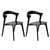 Oak Dining Chair Set of 2 - Black