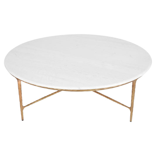 Heston Marble Round Coffee Table - Brass
