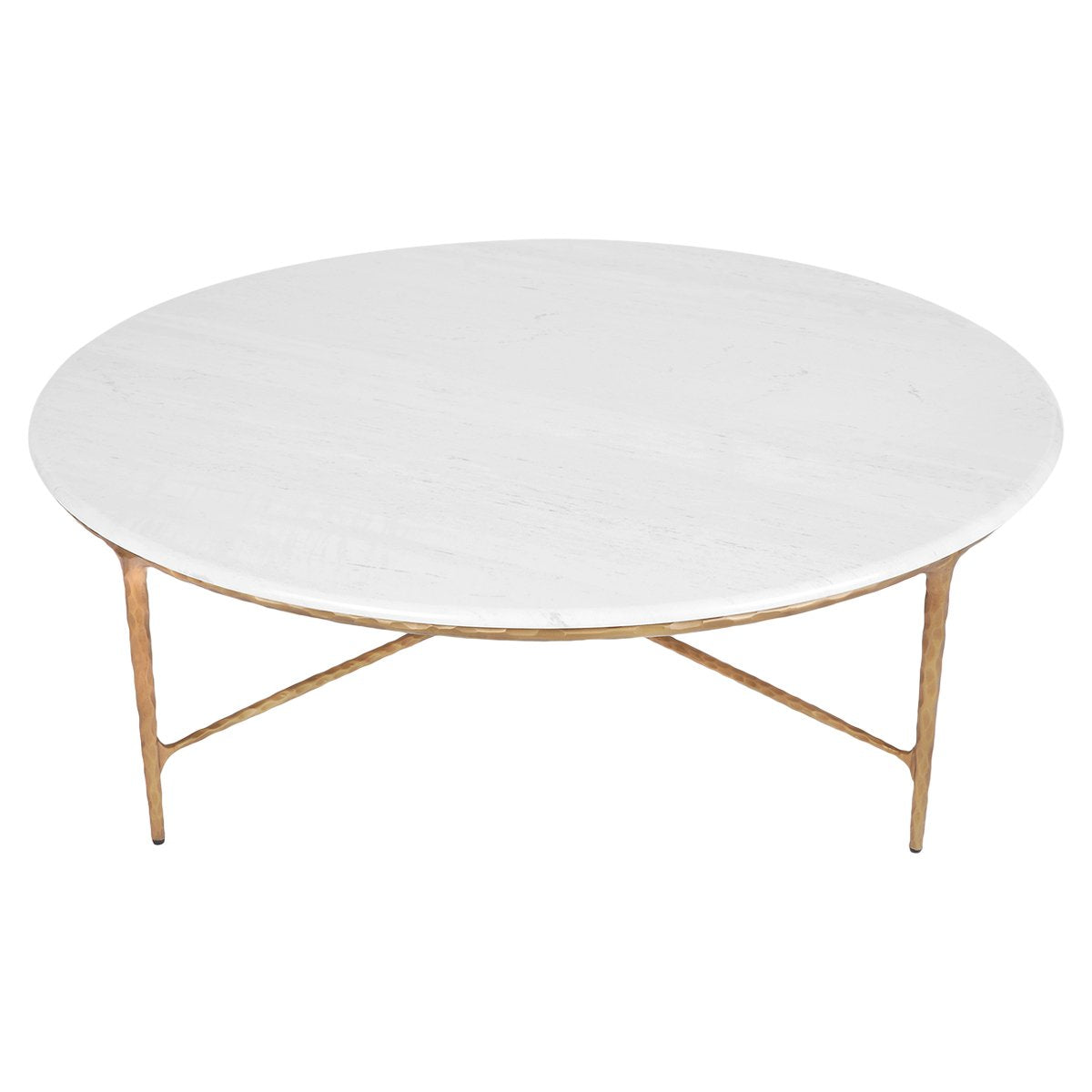 Heston Marble Round Coffee Table - Brass