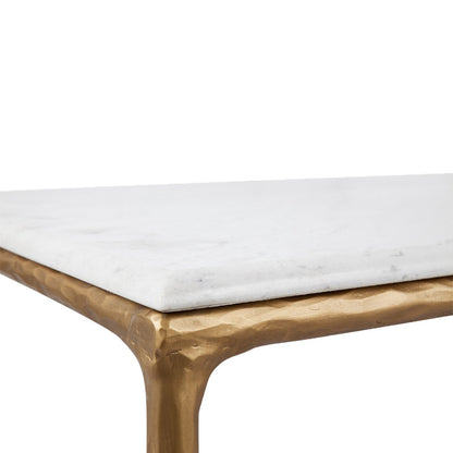 Heston Marble Rectangle Coffee Table - Brass