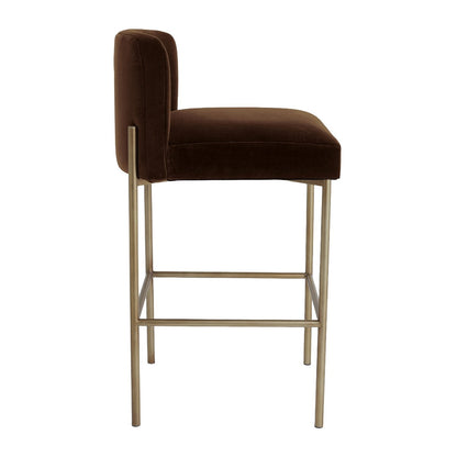 Leon Kitchen Stool - Dark Chocolate Velvet