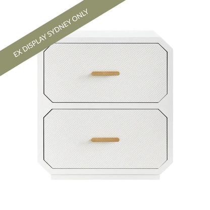 Anderson 2 Drawer Bedside Table - White - OUTLET NSW