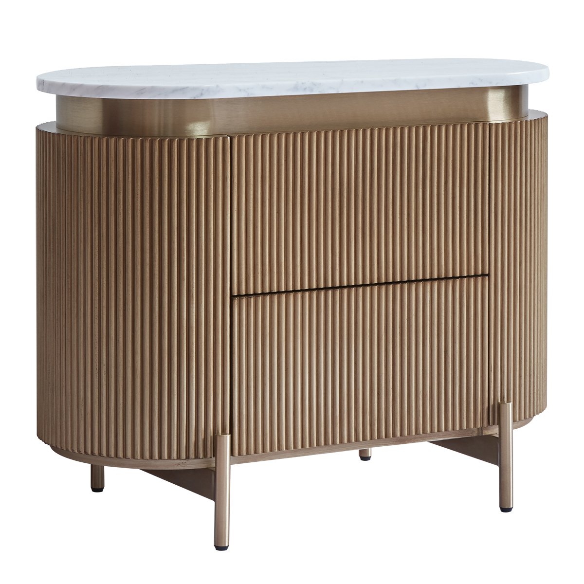 Demarco 76x60cm Bedside Table - Antique Gold