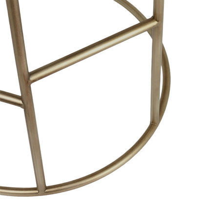 Aiden Gold Steel Kitchen Stool - Dark Chocolate Velvet