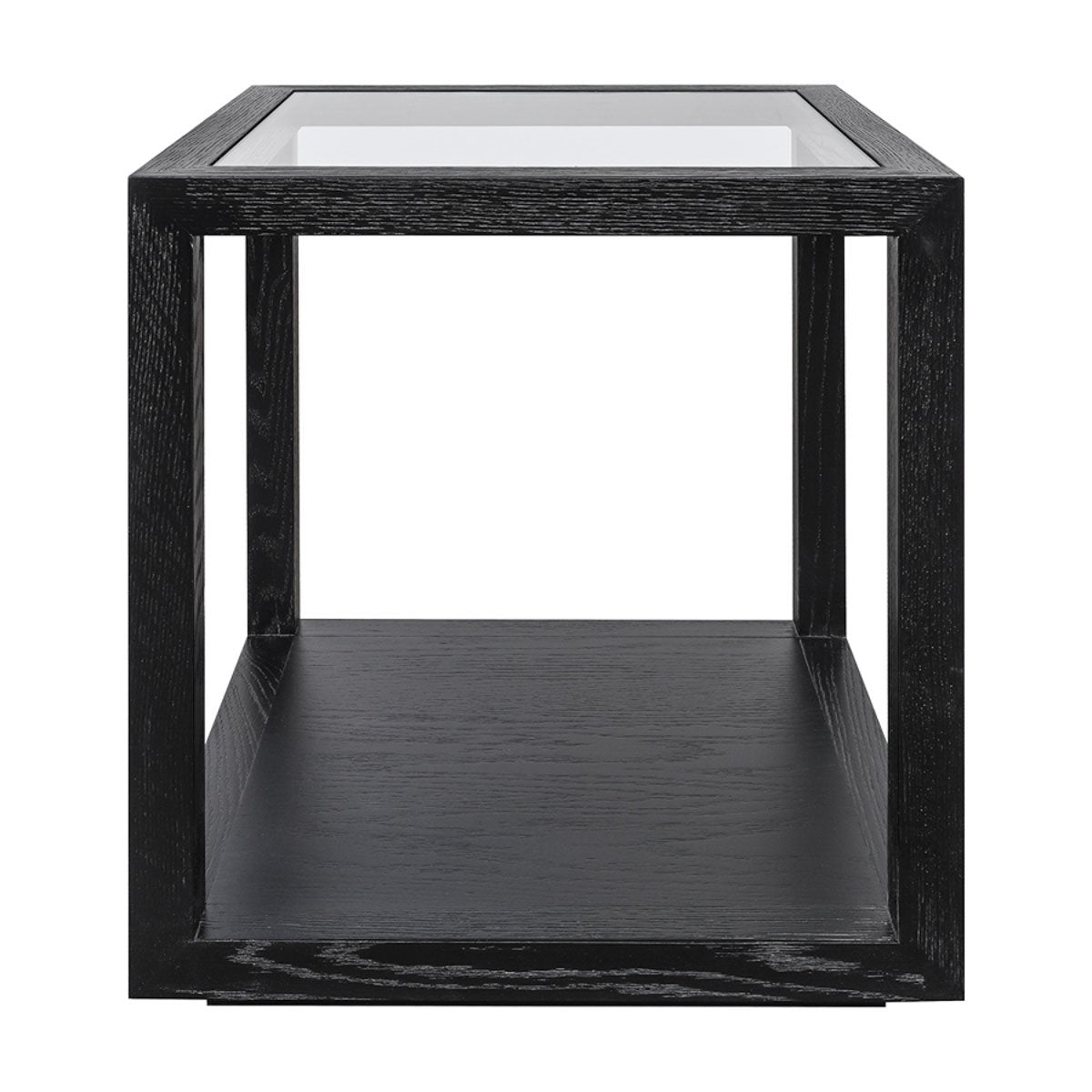 Sadie Oak Square Side Table - Medium Black - OUTLET NSW