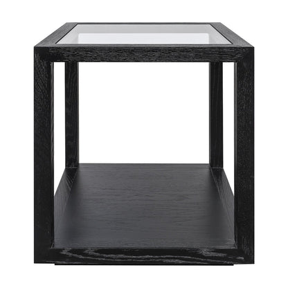 Sadie Oak Square Side Table - Medium Black - OUTLET NSW