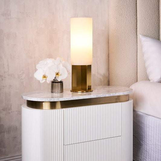 Samara Alabaster Table Lamp - Brass