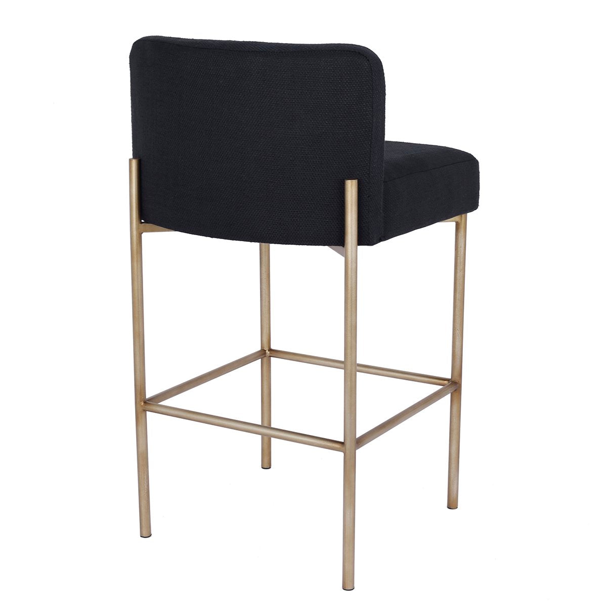 Leon Kitchen Stool - Black Linen