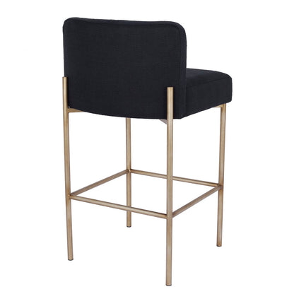 Leon Kitchen Stool - Black Linen
