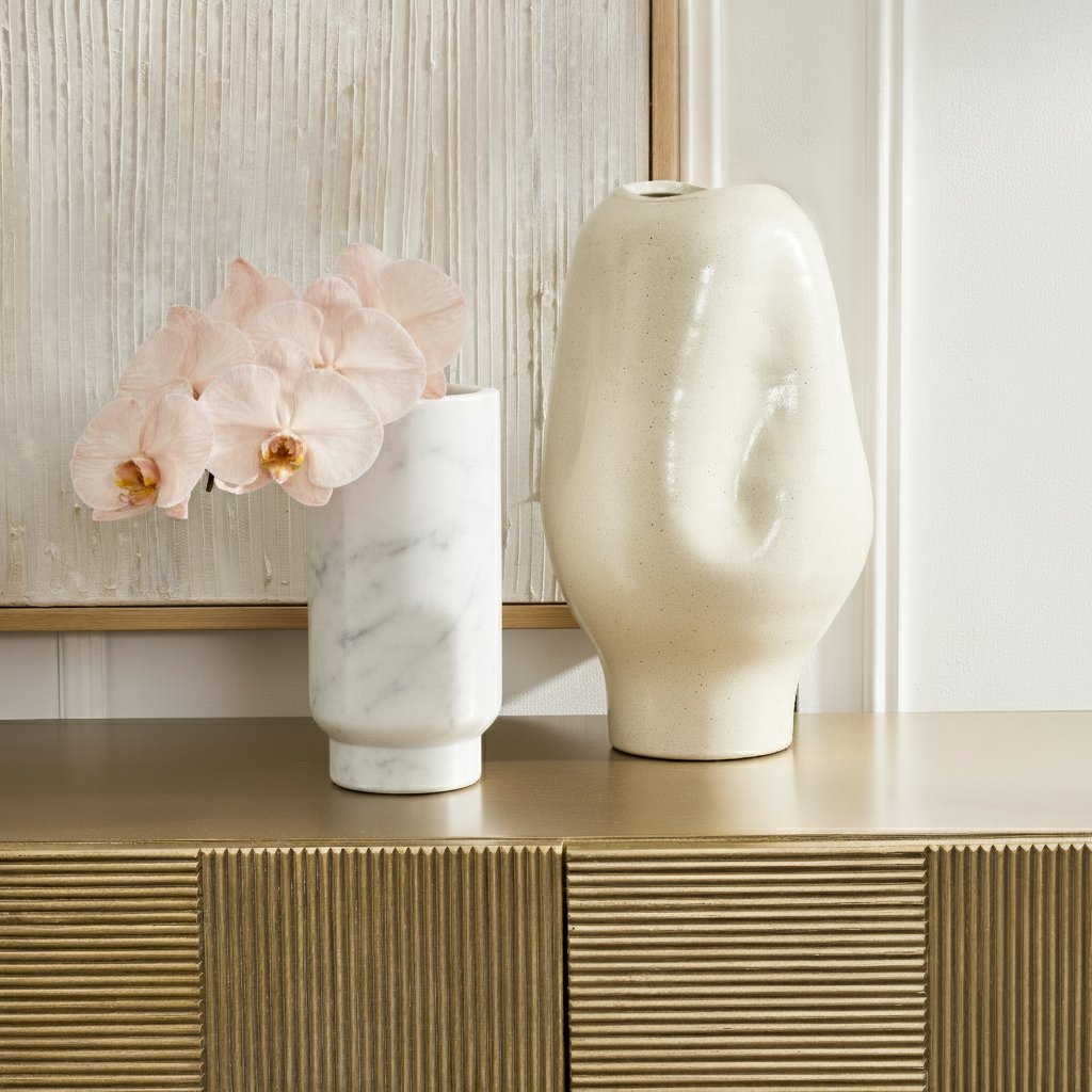 Aries Marble Vase - Large White