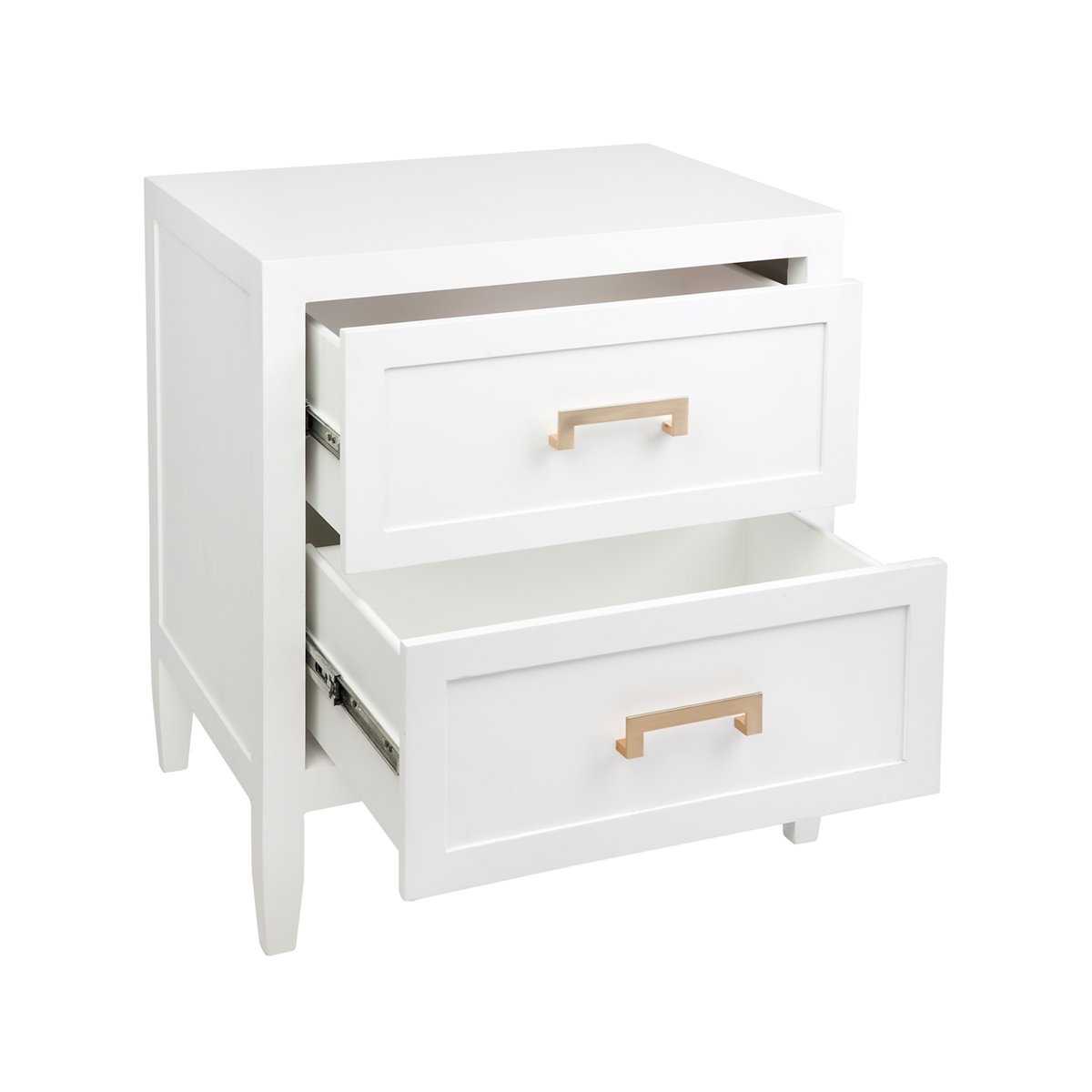 Soloman Large White Bedside Table Set of 2