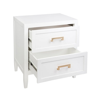 Soloman Large White Bedside Table Set of 2