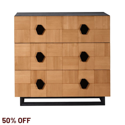 Alton 3 Drawer Chest -  Natural and Black