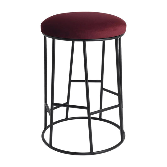 Aiden Black Steel Kitchen Stool - Mulberry Velvet