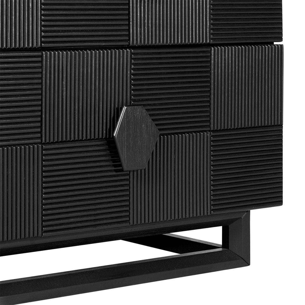 Alton 65x65cm Bedside Table - Black