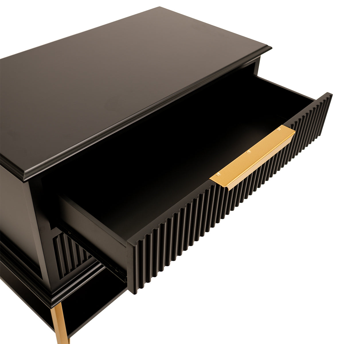 Aimee 76x70cm Bedside Table - Black