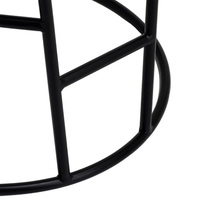 Aiden Black Steel Kitchen Stool - Dark Chocolate Velvet