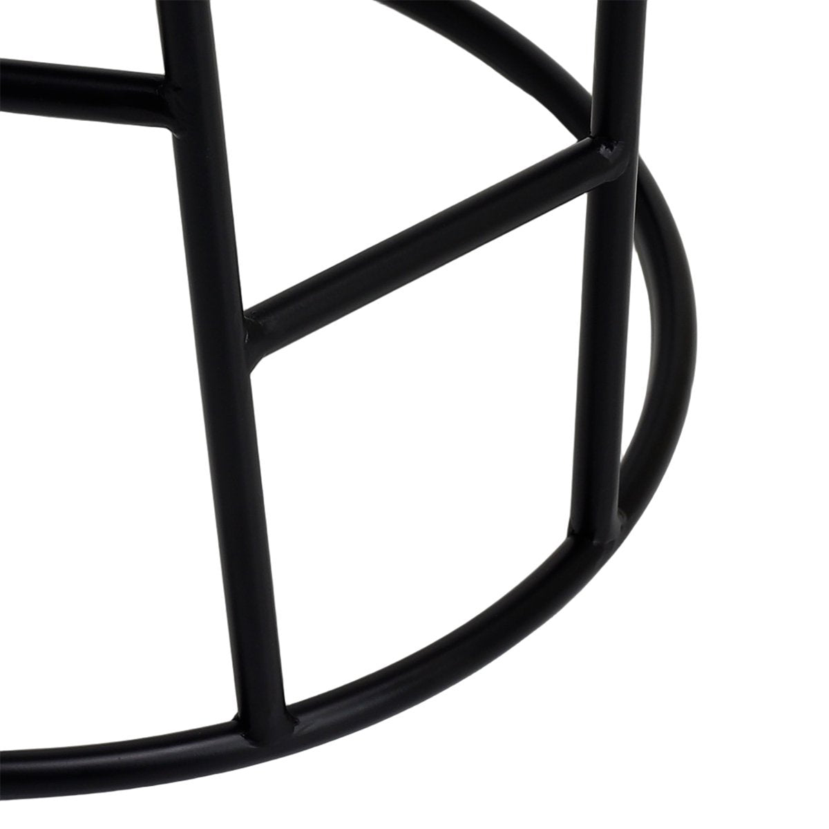 Aiden Black Steel Kitchen Stool - Dark Chocolate Velvet