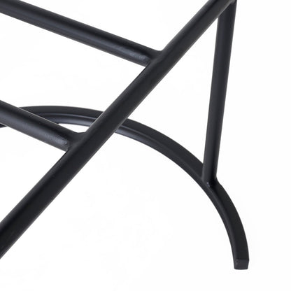 Blackley Black Iron Kitchen Stool - Black Linen